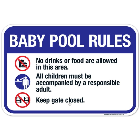 Baby Pool Rules Sign, Pool Sign, Vinyl Sticker