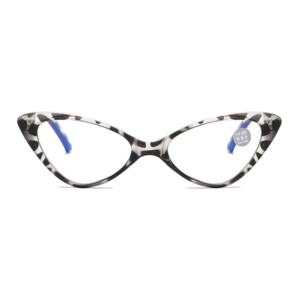 6 Pairs of Classic Cat Eye Reading Glasses for Women Blue Light Blocking Retro Readers, Ladies Plastic Spring Hinge Gray Tortoiseshell Presbyopia Glasses +1.50