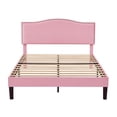 thumbnail image 4 of Taomika, Full Size Tufted Upholstered Platform Bed Frame with Adjustable Height Headboard-Pink, 4 of 10