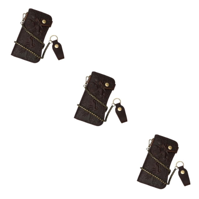 Qarigey Cartera de cuero para hombre, carteras con cadena, ranura para tarjetas de identificación, monedero Vintage, monedero de moda, Type1 NO1