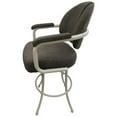 thumbnail image 3 of Tobias Designs 30" Upholstered Swivel Bar Stool in Sanora Brown on Beige, 3 of 3