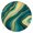 Teal Gold Wave, variant on White Gray Rose Gold Marble Pattern Round Fitted Tablecloth with Elastic Edge,Dining Table Cover Waterproof,Outdoor Round Tablecloth for Camping,Dining,Indoor and Outdoor