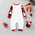 thumbnail image 3 of Rovga Matching Family Christmas Pajamas Sleepwear For Christmas Family Matching Pajamas Cute Big Headed Print Pjs Plaid Long Sleeve Tops And Pants Soft Casusal Holiday Jumpsuit（Baby）, 3 of 4