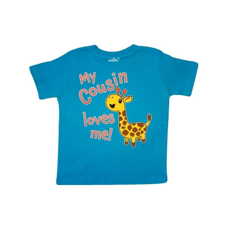

Inktastic My Cousin Loves me- cute giraffe Gift Toddler Boy or Toddler Girl T-Shirt