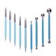 thumbnail image 1 of Inteprter 9 Uds herramientas Stylus 5 uds 2 vías DIY herramienta de indentación de arcilla cerámica de silicona y 4 Uds herramientas de bola Suministros de cerámica y alfarería azul, 1 of 6