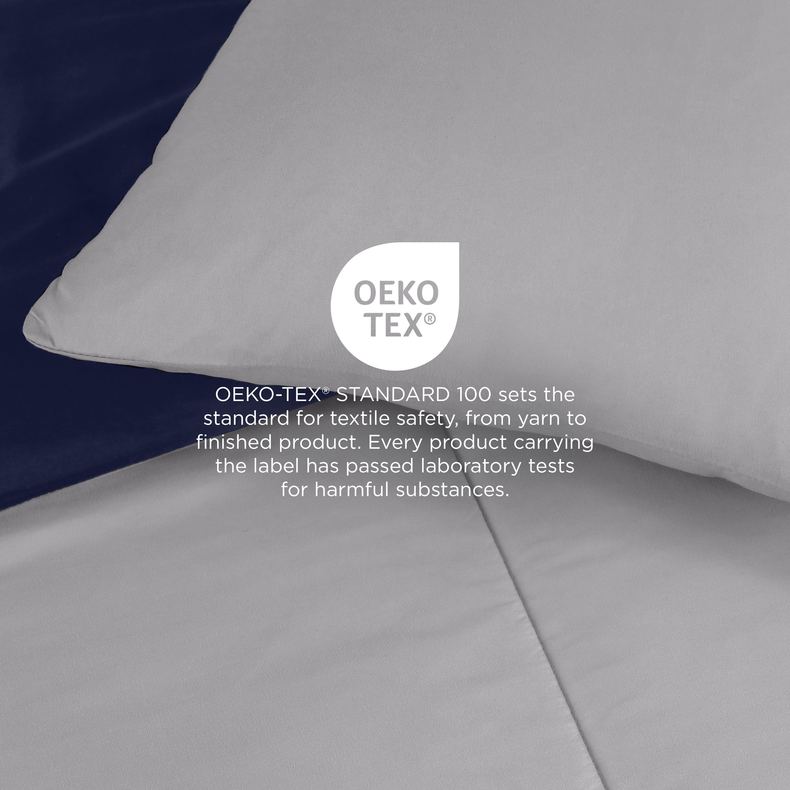 Martex 2-Piece Twin Reversible Comforter Set | Super Soft Lightweight | Light Grey/Navy