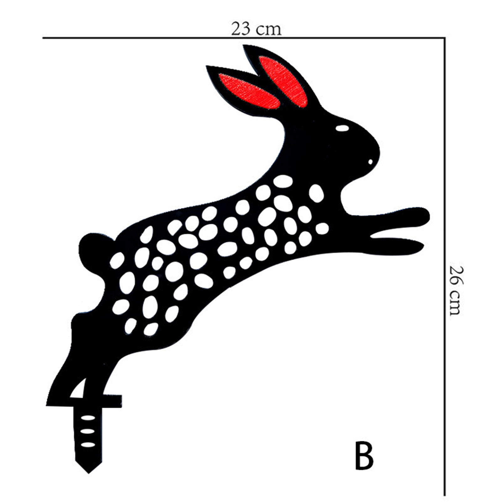 2D Rabbit Yard Art Stake Ground Insert Decor Hollow Lifelike Bunny