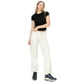 thumbnail image 4 of CALI1850 Women's Comfortable Casual Low Rise Relaxed Fit Daily Low Rise Relaxed Fit Cargo Pants Ivory 9, 4 of 7