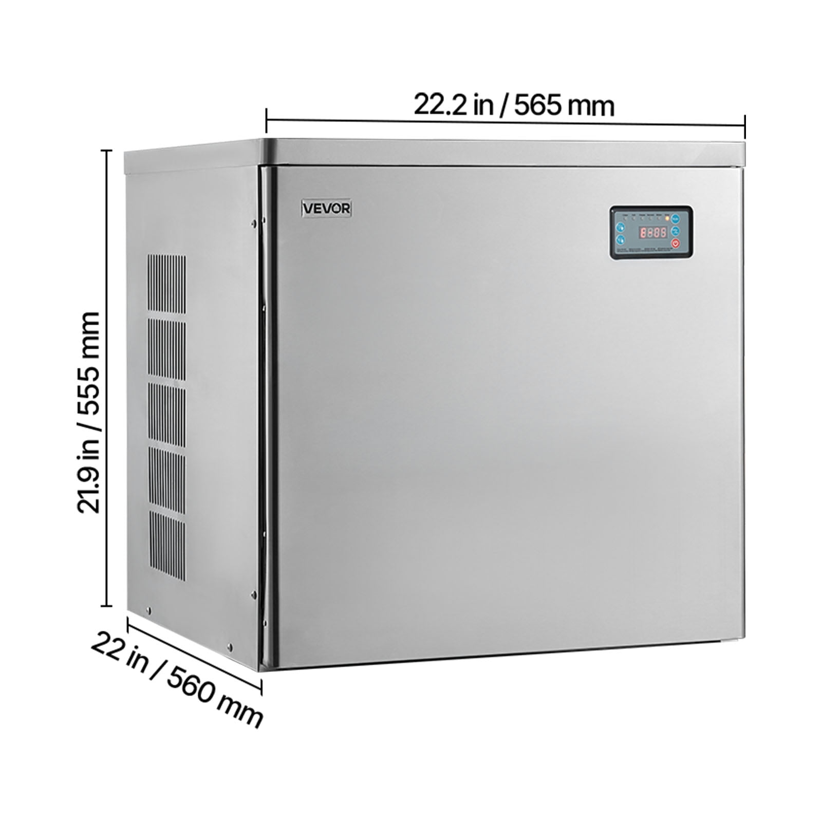 VEVOR Commercial Ice Maker Machine - Head, 450 Lbs/Day Stainless Steel Ice Machine with Scheduled Ice-Making, Self-Cleaning, Adjustable Thickness, Ideal for Restaurant Bar Cafe Hotel - Head Only