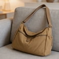 thumbnail image 6 of Women's Solid Color Crossbody Bag Commute Shoulder Bag Multi-Pocket Lightweight Large Capacity Nylon Crossbody Tote Water-Resistant with Zippered Compartments Adjustable Strap Organizer Purse, 6 of 8