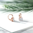 thumbnail image 4 of Gem Stone King 18K Rose Gold Plated Silver Dangle Earrings Set Cushion 3.40cttw Moissanite, 4 of 4