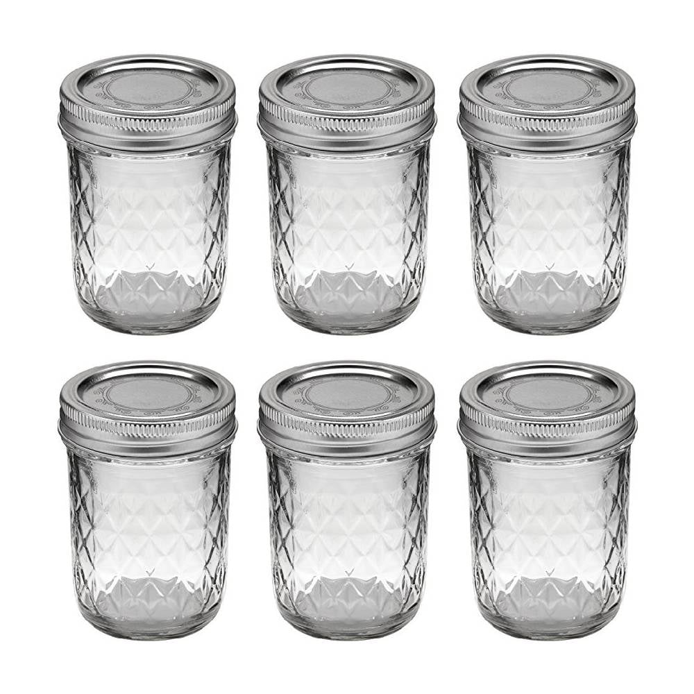 Glass Canning Jars Ball Crystal Quilted Mason Jars 4 Oz Set Of 12 jelly Fruits 