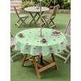 thumbnail image 4 of Outdoor Tablecloths with Umbrella Hole & Zipper, Spring Floral Daisy Round Tablecloths 60 Inch, Sage Green Elegant Pastoral Flowers Waterproof Table Cloth, Patio/Pool/Picnic Table Covers, 4 of 8
