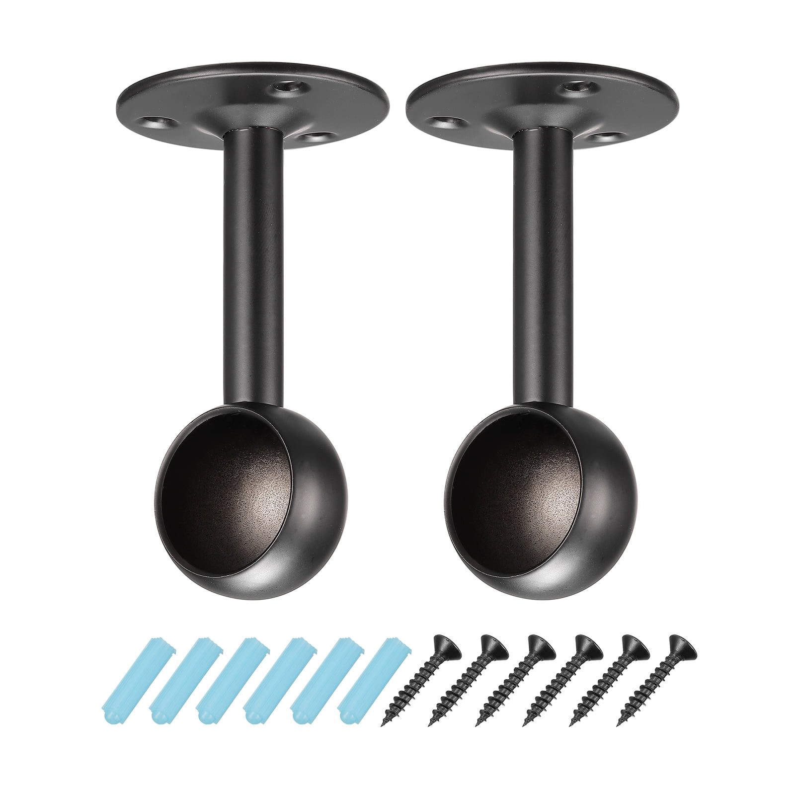 Uxcell Rod Ceiling Mount Brackets with Screws, 1'' Stainless Steel