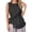 Black, variant on LEKWK Linen Tops for Women Sleeveless Crew Neck Pleated Waistcoat Lightweight Tie Side Comfy Solid Tank Tops Fashion Beach Vacation Daily Outfits