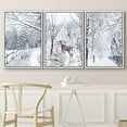 thumbnail image 5 of IDEA4WALL Framed Wall Art Print Set Winter Wonderland Snowy Deer Forest Nature Modern Decorative Multicolor Boho for Living Room, Bedroom, Office - 16"x24"x3 White, 5 of 5