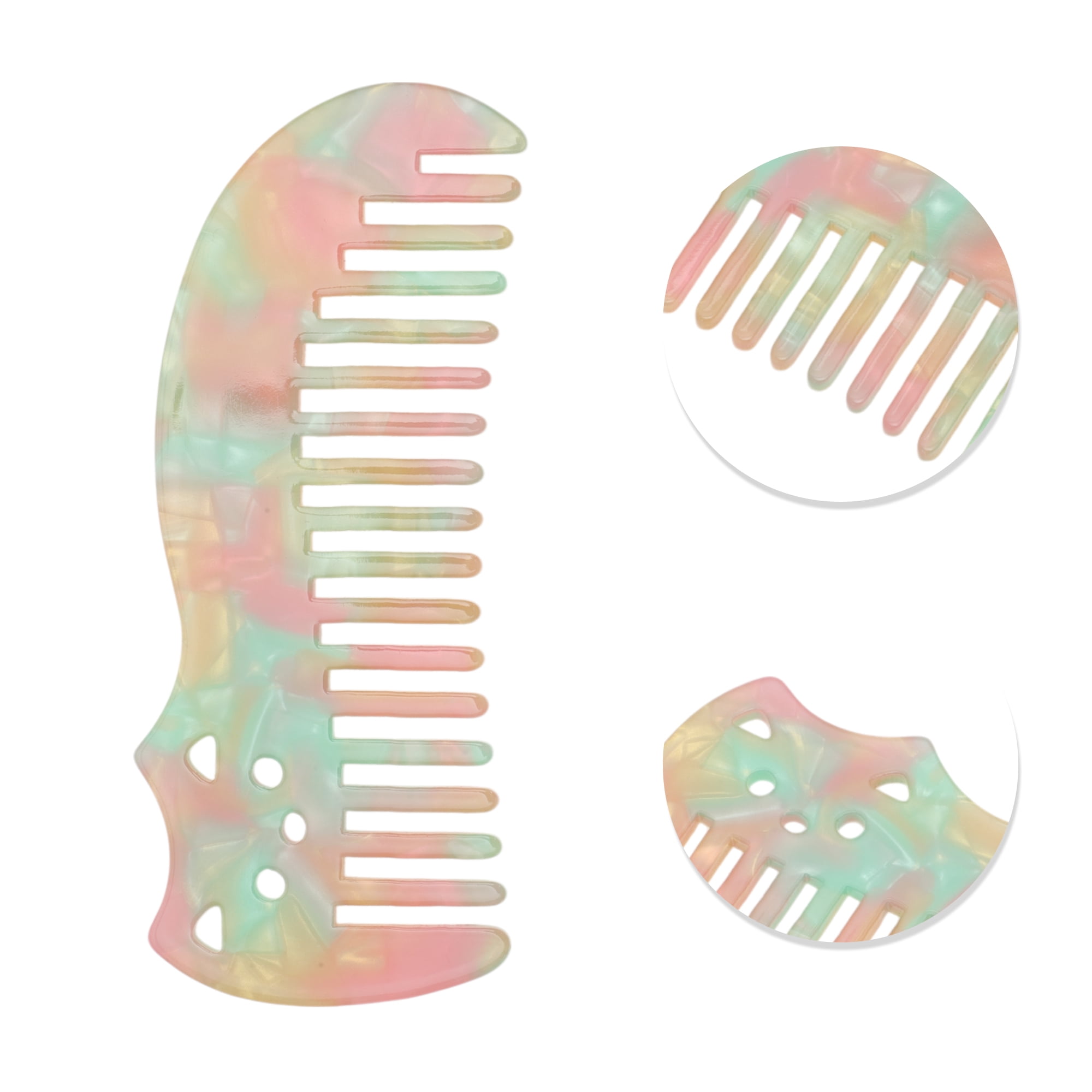 Unique Bargains 1 Pc Cute Cat Marble Hair Comb suitable for All Hair Types Styles Green