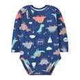 thumbnail image 2 of WIBACKER Baby Boys' 100% Cotton Long Sleeve Print Bodysuit 6 9 12 18 24 Months, Pack of 2, Cute Dinosaur, 2 of 7