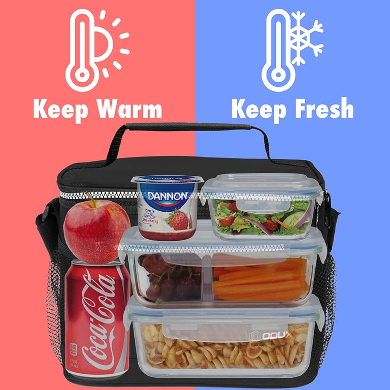 OPUX Insulated Lunch Box, Shoulder Strap, Black photo 2