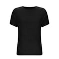 thumbnail image 4 of Blusas de Encaje de Manga Corta con Capucha de Cuello Redondo, 95% Poliéster 5% Spandex Camiseta Superior, 4 of 6