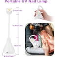 thumbnail image 3 of Lámpara UV para uñas, lámpara LED para uñas de 16 W, secador de uñas de secado rápido, lámpara de curado de gel para uñas con temporizador de 60 s, lámparas UV portátiles con rotación de 360° para uña, 3 of 5