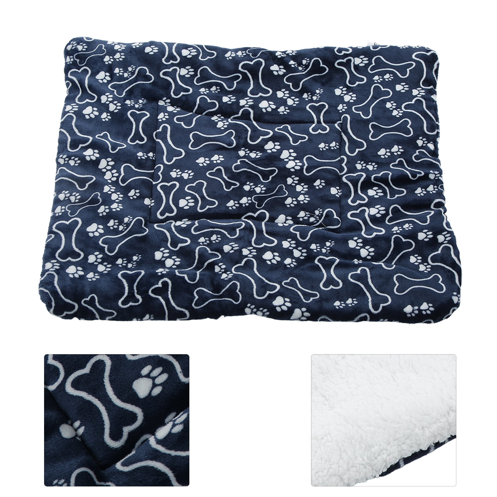NFTIGB Soft Plush Pet Winter Warm Blanket for Cats and Dogs, Blue Bone Pattern, Large 27.6 inches / 70 cm x 21.7 inches / 55 cm