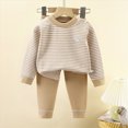 thumbnail image 2 of NOLDARES Toddler Baby Boy Fall Winter Clothes Contrast Color Long Sleeve Pockets Sweatshirt Pants Set Cute 2Pcs Outfit Set Size:12-18 M,Khaki, 2 of 5