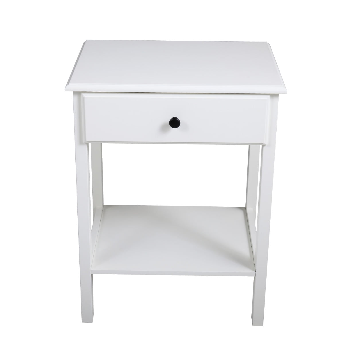 Kepooman Night Stand with Drawer and Shelf, Bedside End Table for Bedroom Furniture - 23.6" - White Kepooman Night Stand with Drawer and Shelf, Bedside End Table for Bedroom Furniture - 23.6" - White