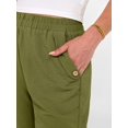thumbnail image 6 of BAKREP Womens Wide Leg Capri Pants Elastic Waist Casual Loose Lounge Trousers Summer Flowy Beach Vacation Clothes, 6 of 12