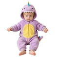 thumbnail image 2 of Toddler Dinosaur Hooded Romper Halloween Dinosaur Dress Up Outfits (Purple), 2 of 8