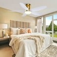 thumbnail image 1 of PHORUS 48" Gold Low Profile Ceiling Fan with LED Light and Remote/APP Control, DC Reversible Motor, Dimmable,Quiet,Modern Flush Mount Ceiling Fan for Bedroom,Living Room,Patio,Indoor,Outdoor Use, 1 of 6