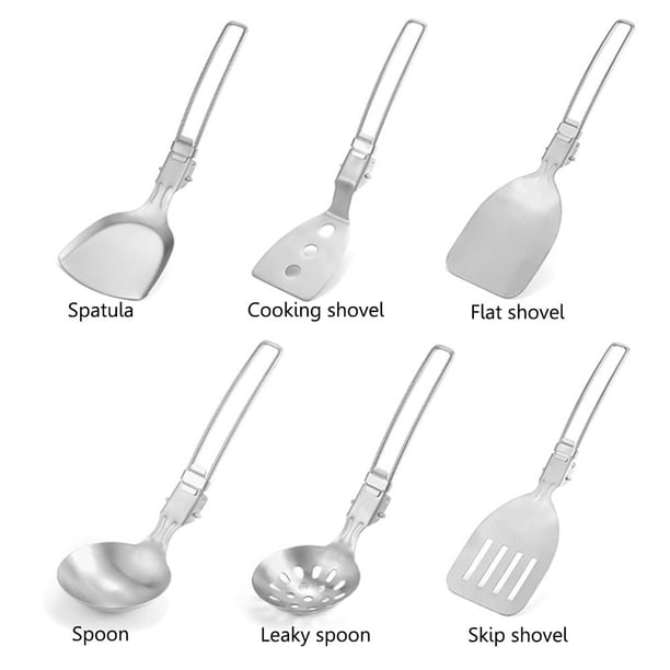 Vajilla de camping Utensilios de cocina portátiles plegables para viajes Senderismo (cuchara)