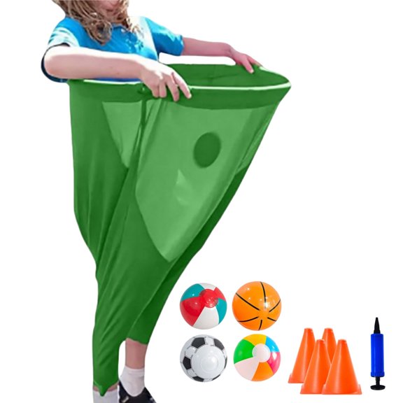 Granny Pants Yard Game, Granny Pants Outdoor Game – Hilarious Inflatable Ball Relay Set with Giant Stretchy Pants, 4/8/12/16 Balls and 1/2 Air Pump for Kids,Adults,Backyard Parties and Field Day