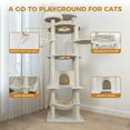 thumbnail image 2 of Jopath Cat Trees 78 In Cat Tree Tower Cat Condos With Wide Base Large Condo Sisal Scratching Post Big Hammock And Top Platform Many Landing Perch And Interactive Toy Beige, 2 of 6