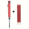 thumbnail image 6 of 2.8mm Metal Solid Carpenter Mechanical Pencil with Sharpener for Woodworking Construction Long Head deep hole maker Pencil black red yellow lead Site marking, factory marking carpenter's pencil, 6 of 10