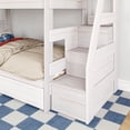 thumbnail image 6 of Modern Farmhouse Twin Over Twin Bunk Bed With Staircase and Storage Drawers, White Wash, 6 of 9