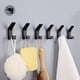 thumbnail image 1 of 6 Pack Self Adhesive Hooks, Double Bathroom Towel Hooks, Self Adhesive Wall Mounts for Kitchen, Bathroom, Office, Closet, Aluminum, Black, 1 of 5