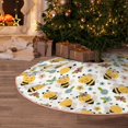 thumbnail image 4 of Salouo Bee and Flowers Christmas Tree Skirt 48" Farmhouse Christmas Decorations Snowman Xmas Tree Skirt Tree Mat for Holiday Party Decor, 4 of 8