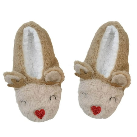 

Christmas Elk Slippers For Women Home Floor Shoes Warm Cotton Slippers