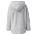thumbnail image 5 of WREESH Womens Fuzzy Fleece Jackets Solid Hooded Coats Open Front Zipper Coat Thickened Winter Warm Outerwear Gray, 5 of 5