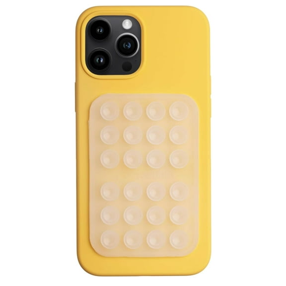 OCTOBUDDY *MAX* - Silicone Suction Phone Case Adhesive Mount - Hands-Free, Strong Grip Holder for Selfies and Videos - iPhone and Android Compatible - 2.6 x 3.9, Transparent