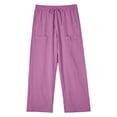 thumbnail image 5 of SOOMLON Linen Pants Men Big and Tall Pants Elastic Waist Drawstring Straight Leg Pants Cusual Trousers with Pockets, 5 of 9