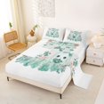 thumbnail image 2 of Manfei Kawaii Bow Ghost King Sheets 4pcs, Happy Halloween Floral Pumpkin Bedding, Green White Pink,1 Fitted Sheet, 1 Flat Sheet and 2 Pillowcases, 2 of 5