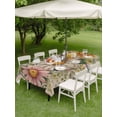 thumbnail image 4 of Outdoor Tablecloth with Umbrella Hole for Patio/Picnic/Party/Camping, Vintage Daisy Floral Waterproof Table Cloth Rectangle Table Cover Washable, Spring Flowers Botanical Leaves Rustic (60"x 120"), 4 of 8