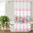 thumbnail image 3 of Summer Starfish Pink No Hook Shower Curtain Waterproof, Bathroom Curtains with Snap in Liners and See Through Top Window, Beach Coral Conch Coastal Hotel Style Bathtub Curtains Shower 36"Wx72"L, 3 of 8