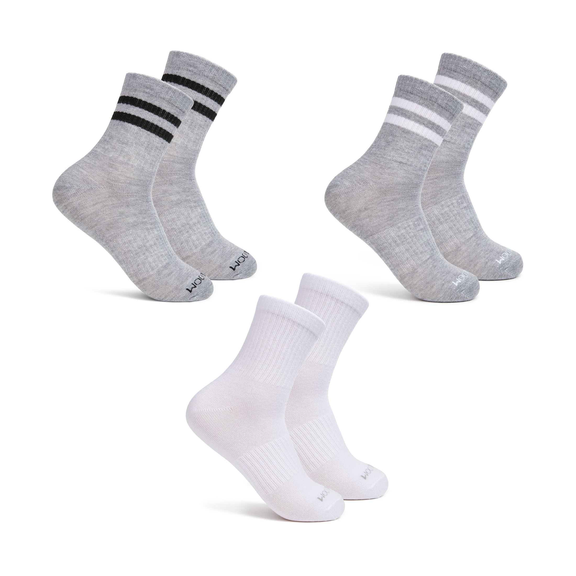 Fruit of the Loom Womens Value Mid Crew Socks, 3-Pack, Sock Sizes 4-10