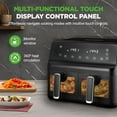 thumbnail image 6 of NutriChef Double Basket Air Fryer 8.8 QT Family Size Oil Free Digital Cooker with Transparent Window 9-1 Preset Cooking Options 360 Hot Air Circulation Technology 4.4 QTs per Basket Black, 6 of 6
