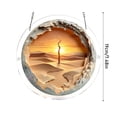 thumbnail image 3 of 3D Metal Puzzle, 2D Acrylic Hanging Ornament, 10 in Round, Cherry Blossom Mountain River, Patio Wall Decor, Wall Decorations for Bedroom, 2026 Decorations, 1 Pc, 3 of 5