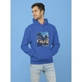 thumbnail image 2 of Smartprints Mens Graphic Hoodie Royal - Tropical Sunset Cotton Blend Classic Fit, 2 of 4