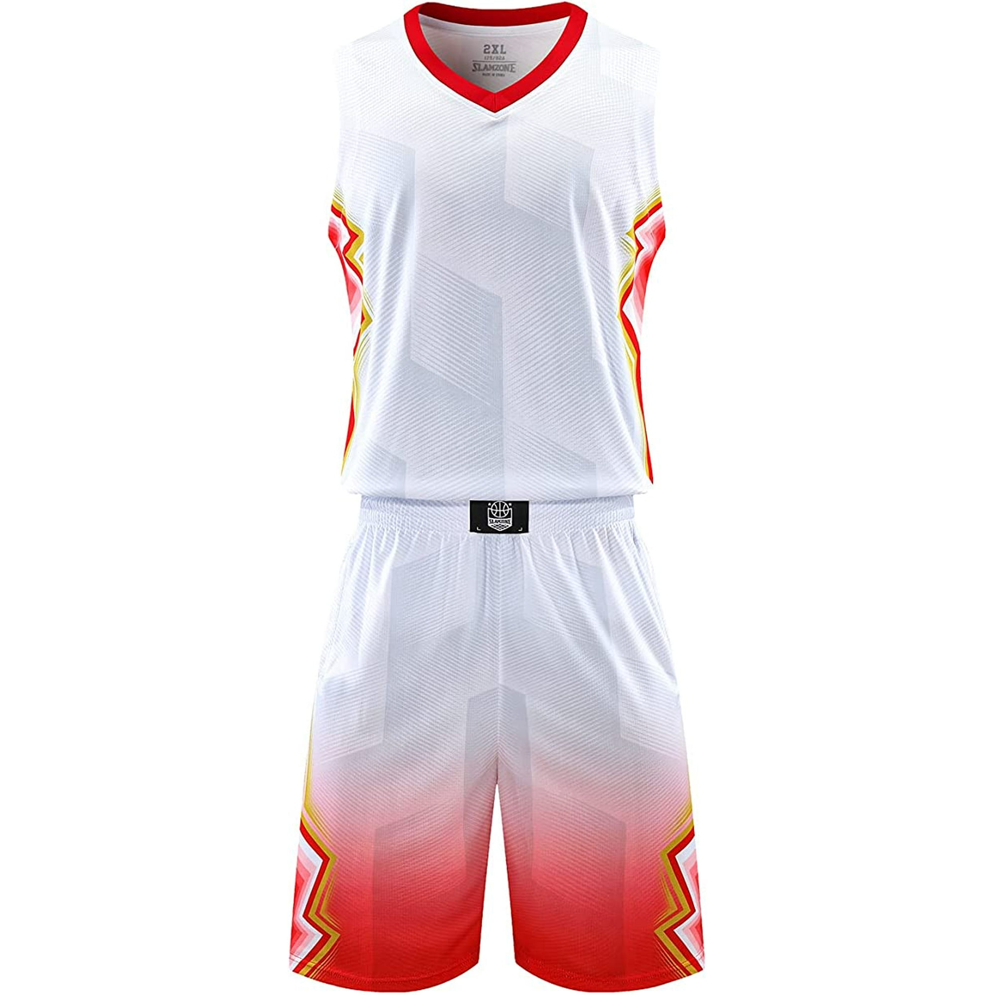 TIMPCV Men's Basketball Jerseys and Shorts Team Uniforms with Pockets  Tracksuit Uniforms white—M 
